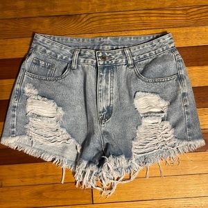 Light wash shein shorts
